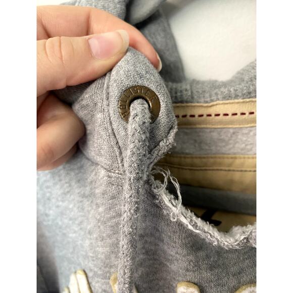 Y2K Hollister Heather Gray Soft & Thick Branded Logo Letter Hoodie S - Picture 4 of 10
